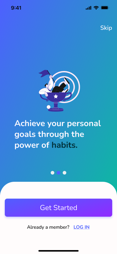Onboarding — achieve goals through the power of habits