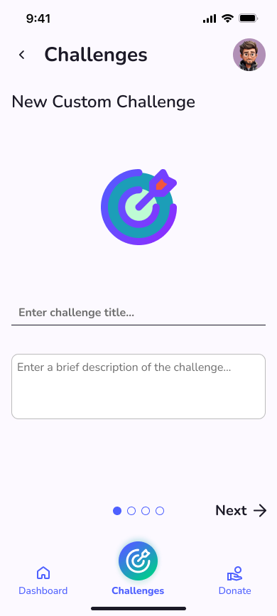 New custom challenge — title and description