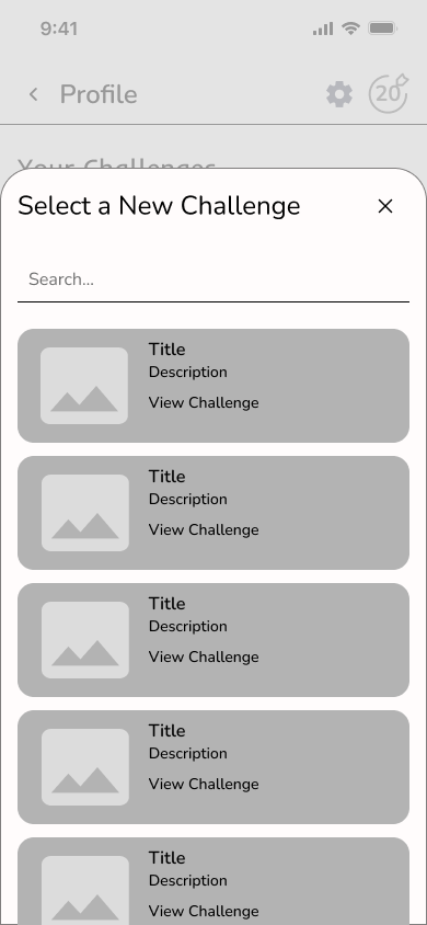 Mid-fi challenges layout