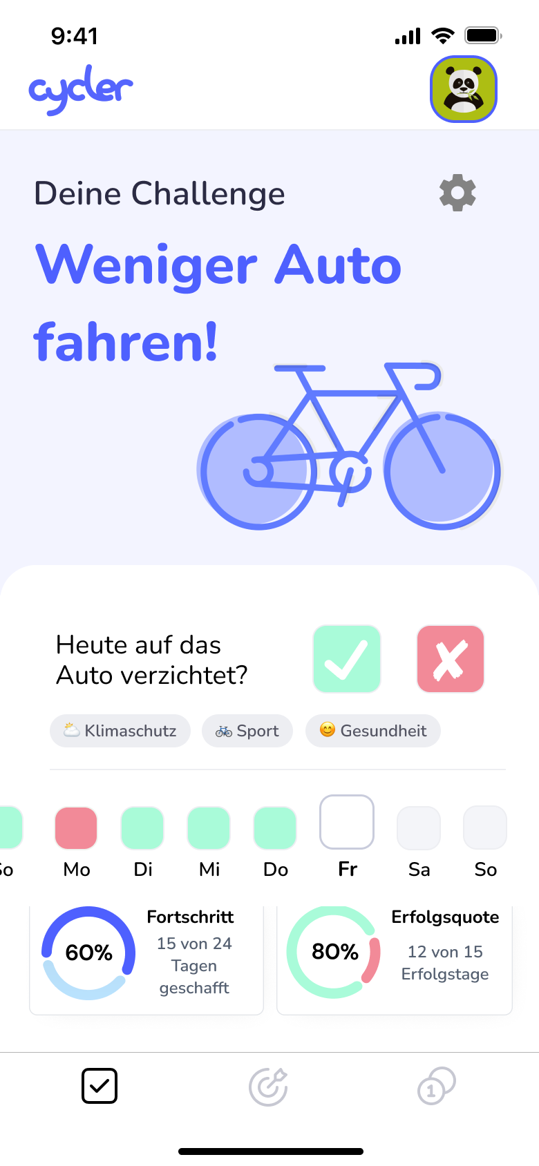 Original Cycler app screen