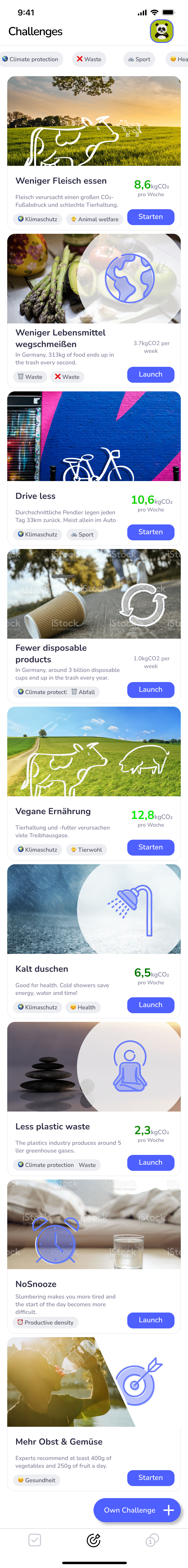 Original Cycler — a long scrolling screen from the existing app