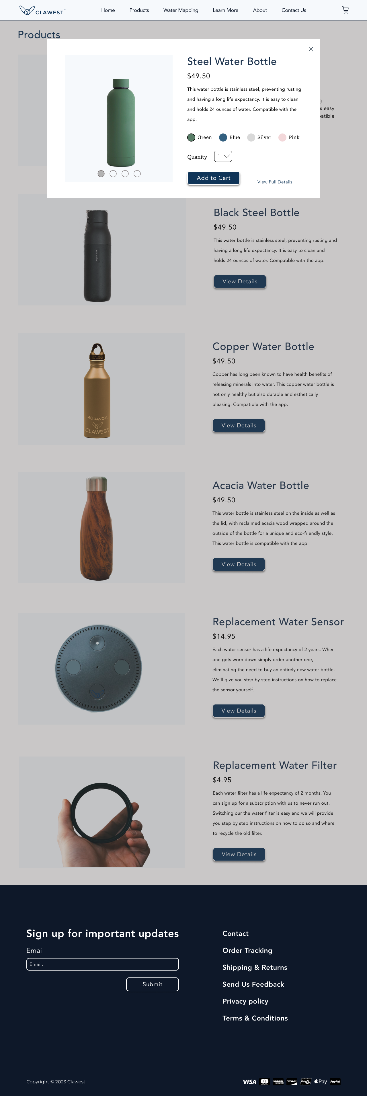 High-fidelity product listing with color options