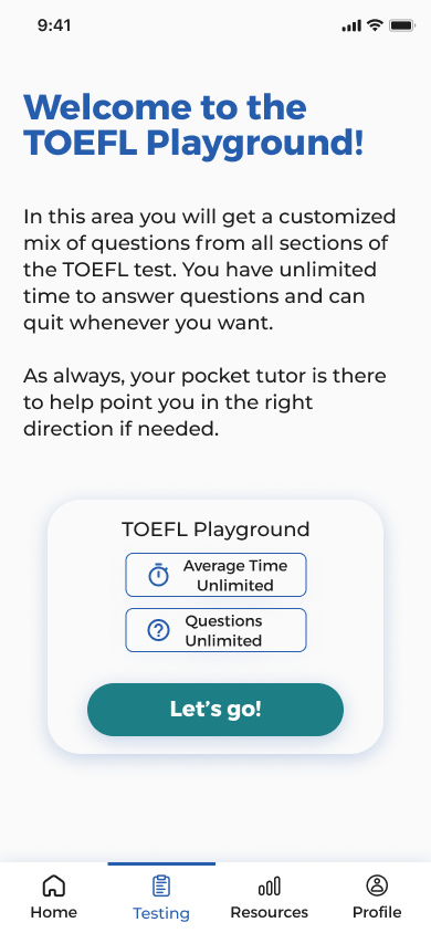 Welcome to the TOEFL Playground